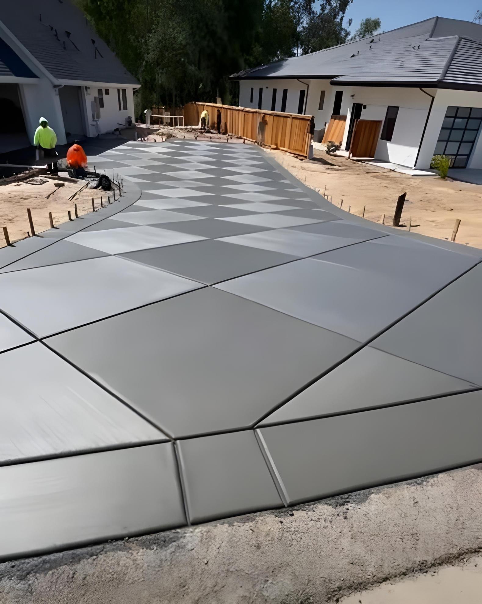 Concrete driveway